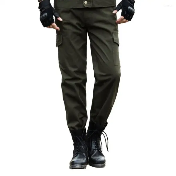 Herrenhosen Feste Farbe sichere Pocket Herren Hosen haltbarer Outdoor -Ladung mit atmungsaktivem Stoff zum Camping