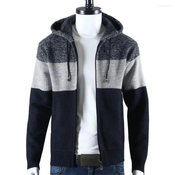 Maglioni mascheri da uomo maglione giacca da maglia a maglia con cappuccio con cappuccio a maniche lunghe con cerniera calda chiusura cardigan winter inverno inverno