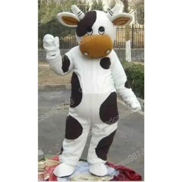 Christmas White Cow Mascot Costume Halloween Fancy Party Dress Dress Detoon Character Dit Suit de carnaval Tamanho dos adultos Roupa de aniversário ao ar livre