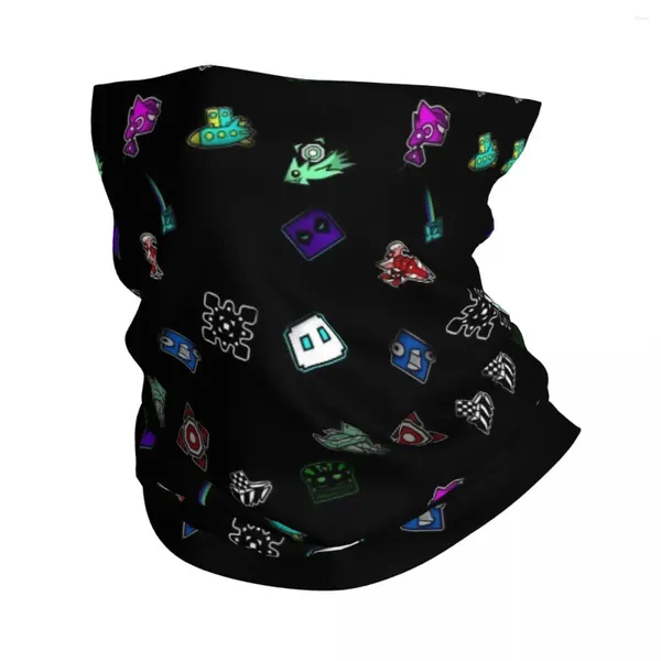 Шарфы видеоигр геометрические приложения Dash Fun Bandana Neck Gaiter Gaiter Геометрия магическая шарф теплый велосипедный езда для взрослых ветропроницаемых