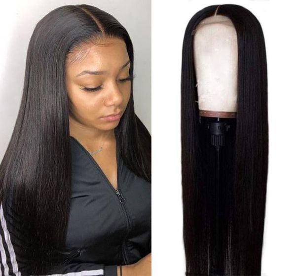 Perucas de renda de cabelo humano reto e sedosas 5x5 13x4 13x6 Bleach suíço Swiss Bleach nós pré -arrancados Hairla de cabelo natural para mulheres negras1395168