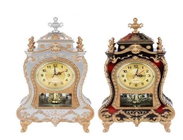 Despertador da mesa Relógio vintagetável Relógio clássico da sala de estar decorativo Relógios de luxo Decoração de casa UOB3T2264252