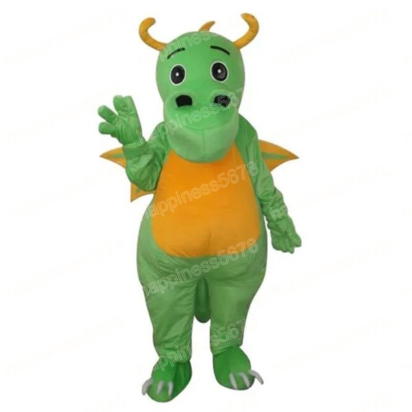 Tamanho adulto Dinosaur verde mascote fantasia de desenho animado traje carnaval de adultos tamanho de halloween festas de natal carnaval traje de vestido para homens mulheres