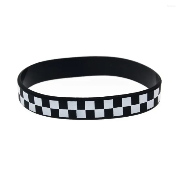 Braccialetti Charm 1 PCs Flag a scacchi Flag silicone Punk Punk in stile Sport Brampetta in gomma sportiva