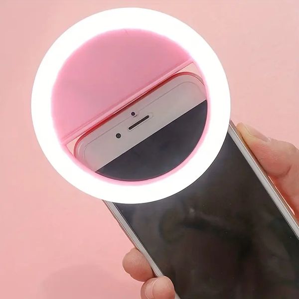 Anel de anel selfie de boa qualidade LED Bateria recarregável Lâmpada de anel para maquiagem de computador inteligente Luz branca quente