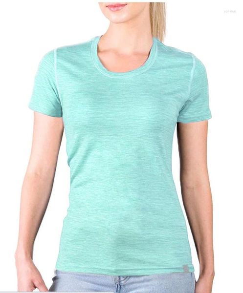 Женские футболки женская мериновая шерстяная рубашка базовая слой женская футболка с коротким рукавом США