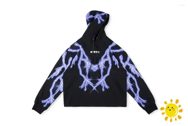 Herren Hoodies Hohe Qualität 1:1 Vermisst Seit Donnerstag Reflektierender PURPLE THUNDER Hoodie Männer Frauen Lässige Kapuzen-Oversize-Pullover