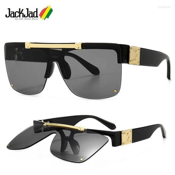 Солнцезащитные очки Jackjad 2022 Fashion Steampunk Show Show Lins Flip Up Uns Cool уникальный дизайн бренда Sun Glasses Z1196ESunglassessunglas278a
