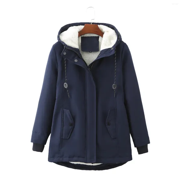 Trench femminile Capodri casual con cappuccio con cappuccio con cappuccio con cerniera calda con cerniera di cotone inverno giacche invernali per donne