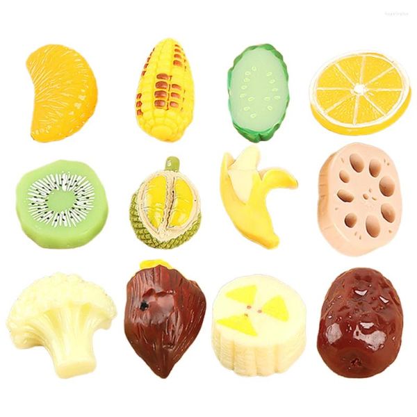 Partydekoration 12 PCs Harzgemüde Models kleines Obst für Dollhouse gefälschte Mini -Spielzeugzimmermodellierung Schmuck Künstlich