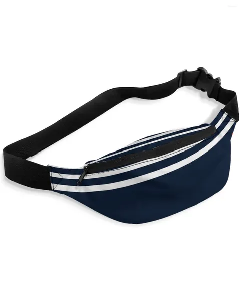 Bolsas de cintura Pacotes de âncora listrados da marinha para mulheres bolsas esportivas ao ar livre à prova d'água