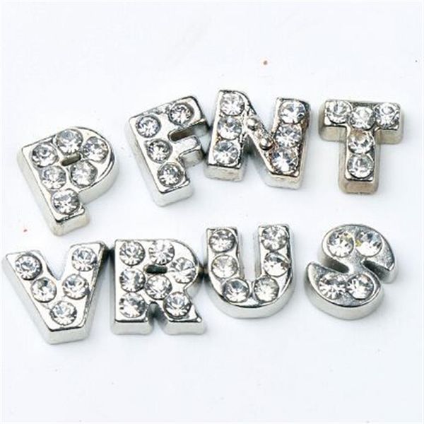 104pcs lotto a-Z Crystal Letter Heart Floating Charm