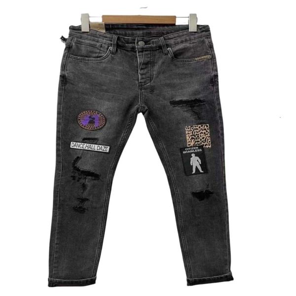 Jeans viola Designers Moda Jeans da uomo Ksubi Purple Rise Elastic Abbigliamento da uomo Skinny Designer Fashion High Street