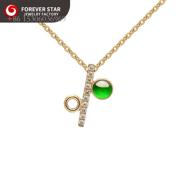 Frisch süße Hi-End-Qualität echtes Jade Real Gold Diamond Imperial Green Icy Jadeit Pendellogen Charms