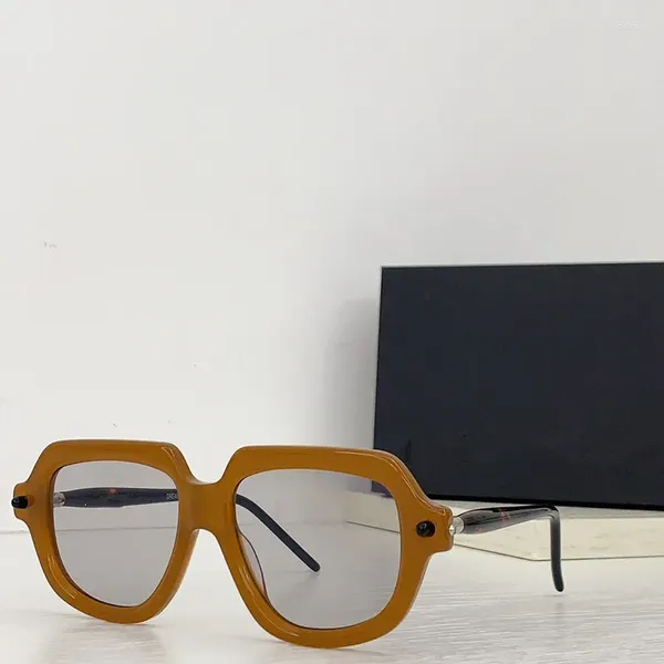 Óculos de sol Praça irregular da moda pequena para mulheres retro redondo transparente lente oceano uv400 punk masculino