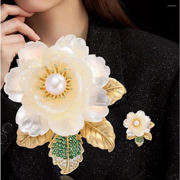 Broschen Brosche Pin Schmuck Mode Imitation Perle Strasskristallblume für Frauen Hochzeit Brautparty Bouquet Dekor