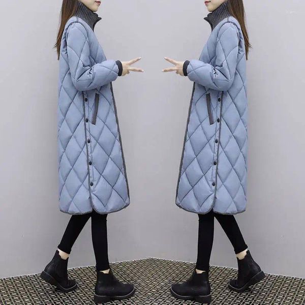 Trincheira feminina Casacos 2023 Moda Mulheres Autumn Winter Roupas Longa Casa feminina Down Cotton Casque Slim Parkas Ladies 4xl Coat