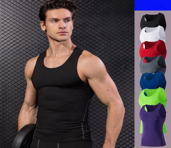 2018 Yeni Sıkıştırma Taytları Spor Salonu Tank Top Hızlı Kuru Kolsuz Spor Gömlek Erkekler Salon Giyim Yaz için Serin Men039s Koşuyor VES8425051