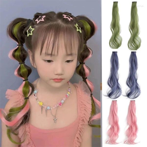 Accessori per capelli Estensioni colorate in una fase: farpichi a clip realistici per bambini evidenzia le ragazze