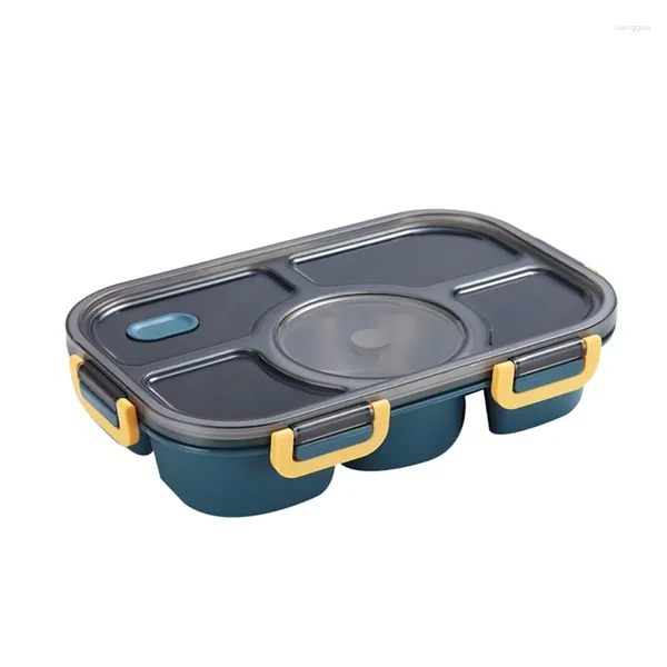 Dinnerwaren Bento Lunchbox 5-Kompartimentbehälter mit Salatschalen und Leckrohr für Büroschule