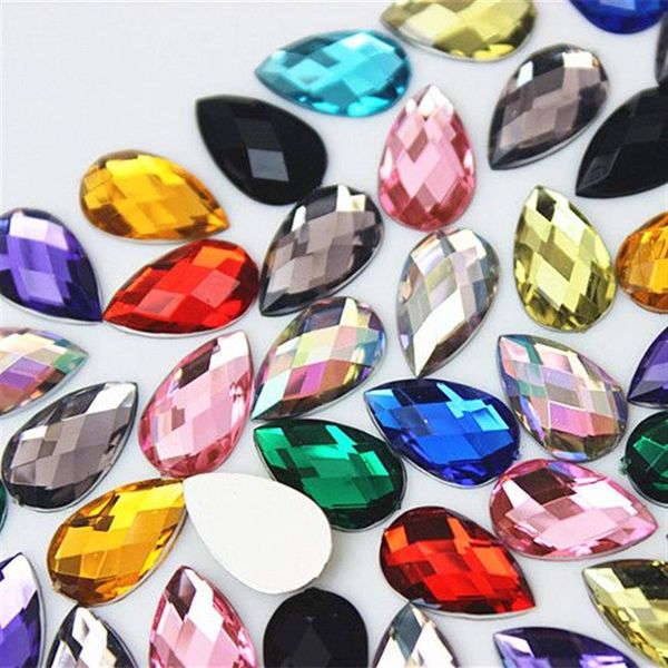 300pcs 8 13 mm Crystal Ab Drop Rhinestone Applique Mix Cristalli di colore Cristalli di pietre acriliche perle di strass acriliche per artigianato di abiti fai -da -te ZZ7622826