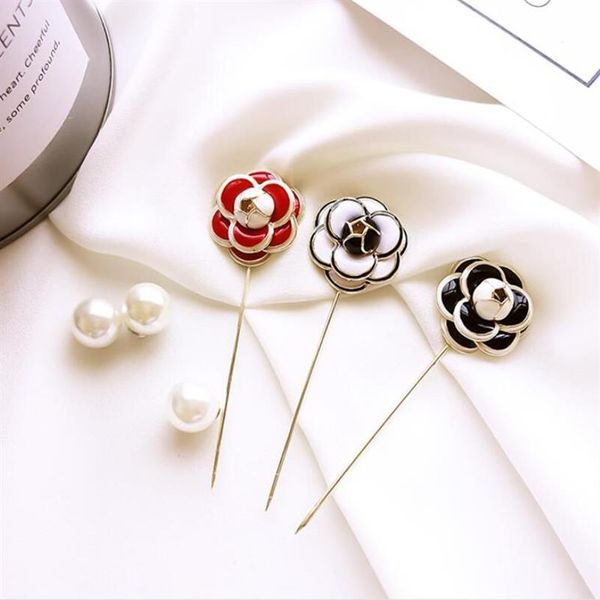 Mode-neue Mode Blumenbrosch Pin Schalschnalle Perle Pin Typ koreanische Wort Pin Accessoires Schmuck Brosche249o