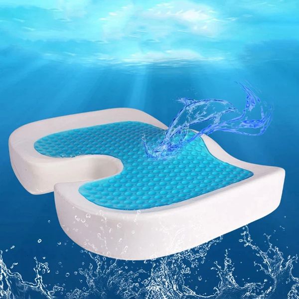 1 pc a forma di forma a forma di gel silicone cuscino in memory foam cuscino coccyx proteggere lento rimbalzo estate fresco sedia tappetini vuoti 231222