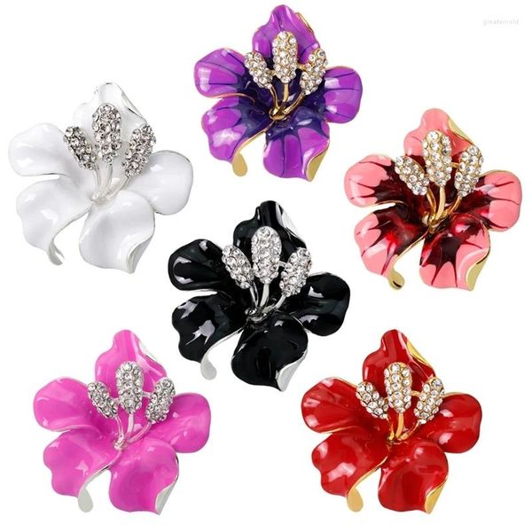 Spille di vendita Sendi fiore di giglio per donne Pink Blue Purple Weddings Party Casual Office Pins Pins Regali di gioielli