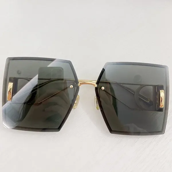 Sonnenbrille Original Box Blue Oval Frauen Männer Acetat Quadratgläser Retro Vintage gefärbte Sonnenbrille ästhetische trendige Sonne