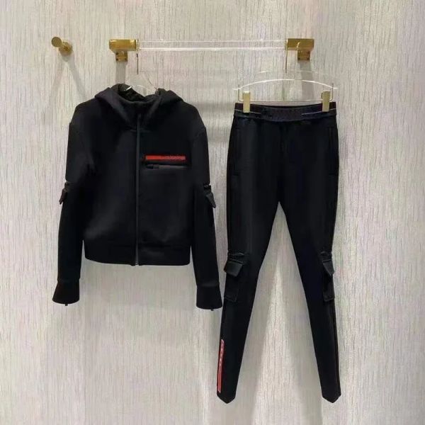 24SS Donne Tracksuits Giacca floreale e pantaloni Sport Sport Slim per Lady With Letters Zipper Spring Autumn Hoodie Set