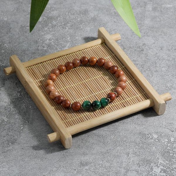 Strand oaiito de 8mm de alta qualidade Green Tiger Eye Wood Wood Bead Men e Women Pulse Yoga Meditação Reiki Mineral Stone