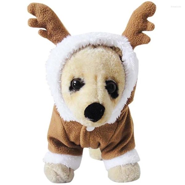 Abbigliamento per cani cuccioli di cuccioli di cani cappotto inverno marrone caldo elk adorabile due piedi Desig Halloween costume abbigliamento