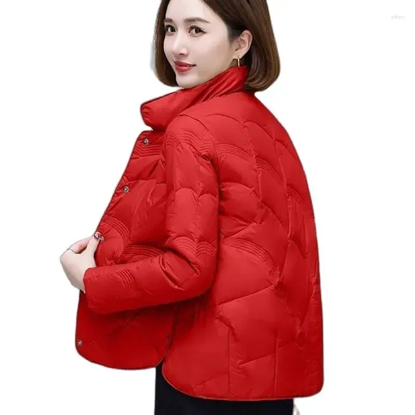 Damengrabenmäntel Frauen Kurzleichte leichte warme Mode Casual Coat 2023 Herbst Winter weibliche koreanische leichte und dünne Baumwolljacke