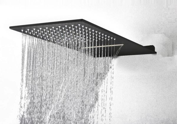 BAKALA Matte Black Stainless Steel Shower Head Rainfall Shower Head With Waterfall Shower Wall Mounted 2011053419617