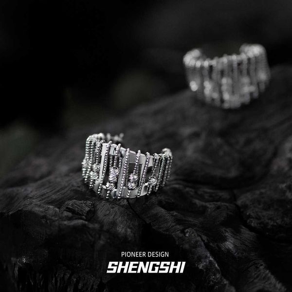 Персонализированное кольцо для женщин бесцветное и небольшое дизайн крутой стиль металлический полой пустое простые кольцо с открытым кольцом