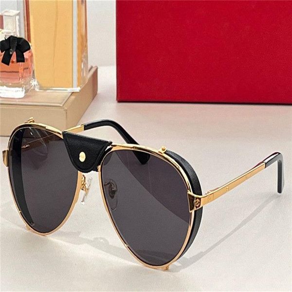 Nuovi occhiali da sole Design di moda 0296s Frame di metallo pilota con clip in pelle rimovibile in stile semplice e popolare Uv400 Outdoor Uv400 Protecto350S