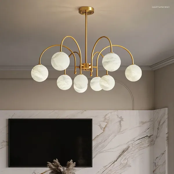 Anhängerlampen moderne Luxus Gold Home Dekoration Esszimmer Küche Nordische Marmor Kronleuchter Lichter Lichter