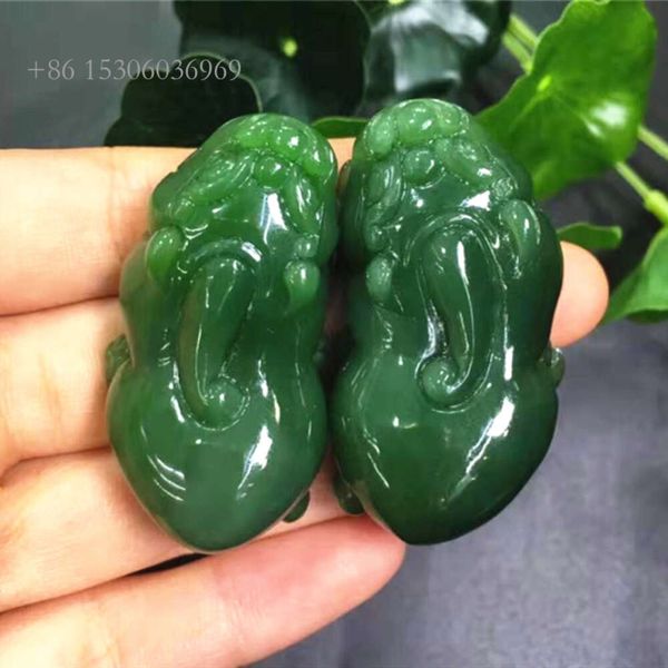 Factory Wholesale Jade Stone Jewelry Lucky Pi XIU Natural Green Jasper Gemstone Ciondolo