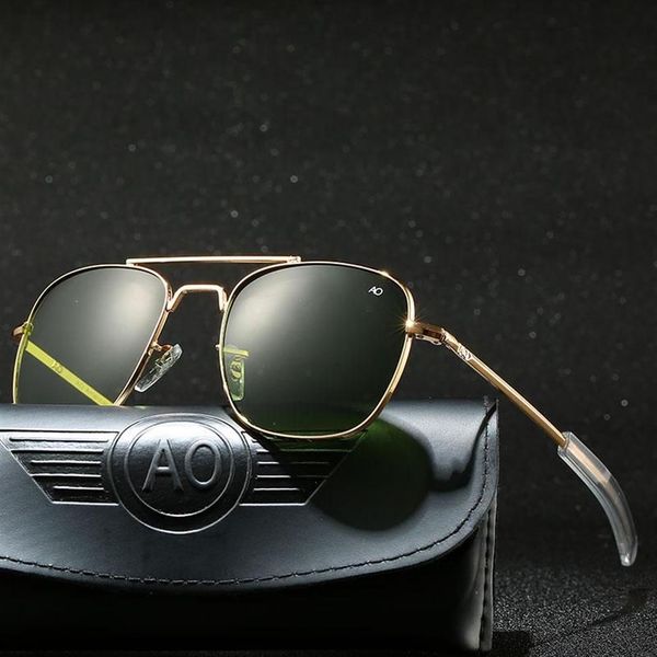 Sonnenbrille mit Case Aviation ao Männer Designer Sonnenbrille für männliche amerikanische Armee Militärische optische Glaslinsen Carton268m