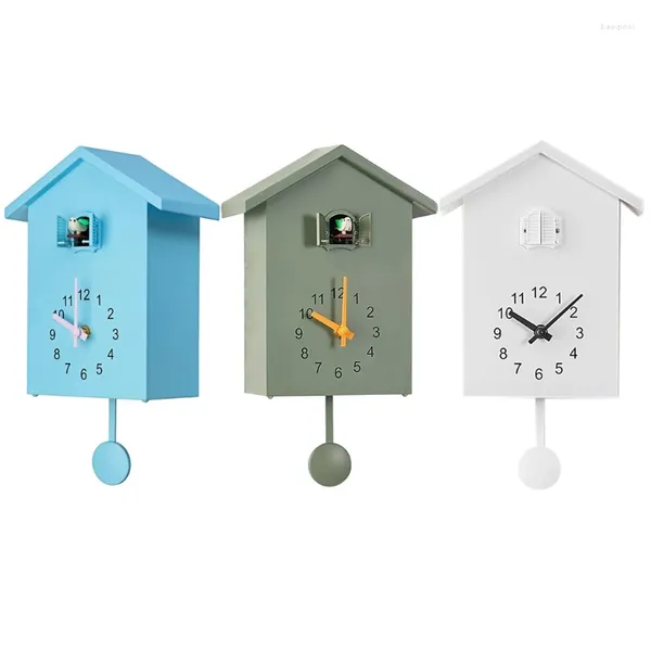 Relógios de parede Cuco relógio Modern Bird Gift para casa durável com design de som