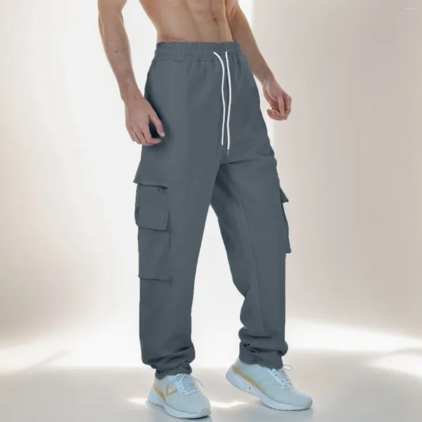 Мужские брюки весна лето винтажные грузовые бегуны для спортивных штанов Harajuku Мужчины расслабленные брюки.