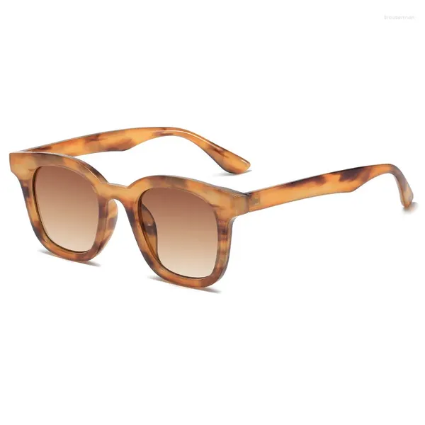 Солнцезащитные очки ретро -квадратные женщины чистые океанские оттенки оттенки UV400 Модные заклепки