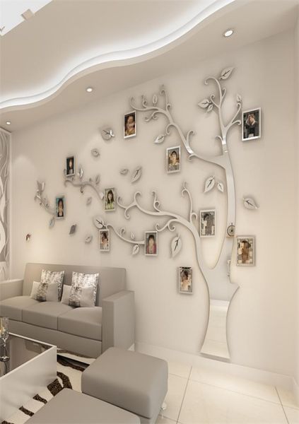 Adesivos de parede Tree Po Frame Esquector Diy Espelho decalque Decoração de parede Decoração da sala de estar quarto pôster tv TV Decoração de parede 29696049