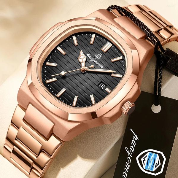 Orologi da polso Paazomu Luxury Men Watches Business Top Brand Man Owatch Waterproof Date Luminous Week Quartz's Men's Watch Box di alta qualità