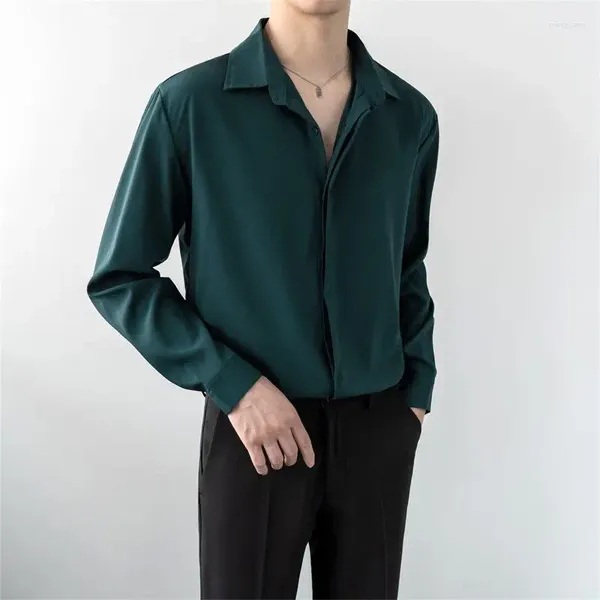 Camisas casuais masculinas de manga longa sólido simplesmente adolescentes bonitos roupas suaves moda moda