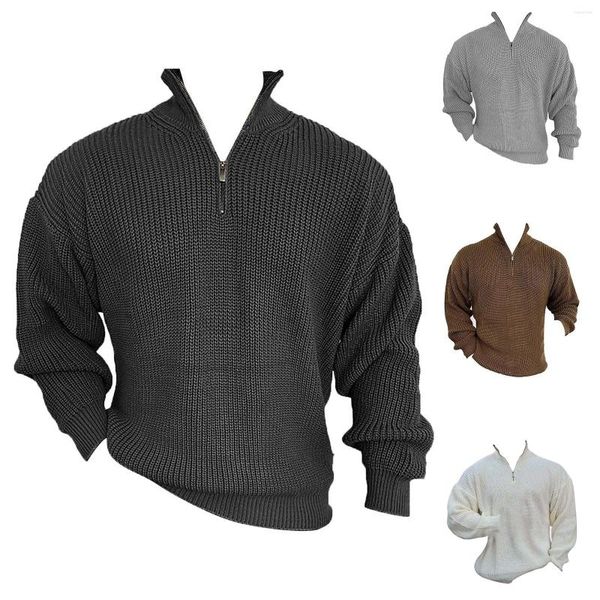 Herren Hoodies Winter fester Pullover hoher Kragen Vater Sweatshirt Pullover Top Cowl Hals Sweatshirts für Männer