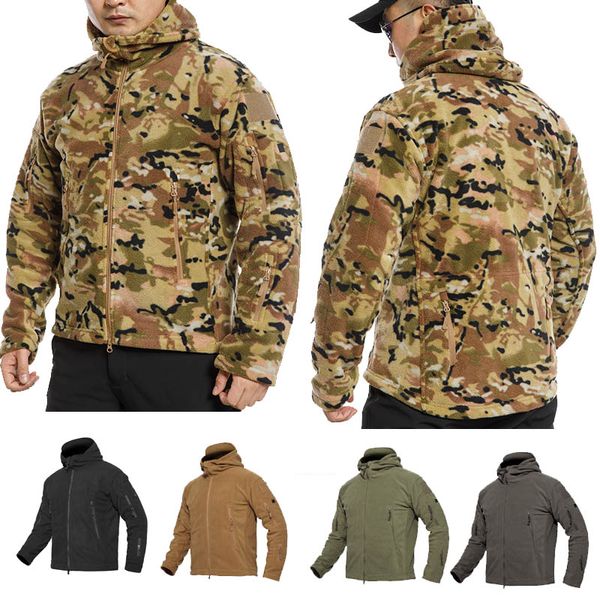 Outdoor Hoody Polar Fleece Jacketing Hunting Shooting Airsoft Gear Bekleidung Taktischer Tarnschicht Kampfkleidung Camouflage NO05-236