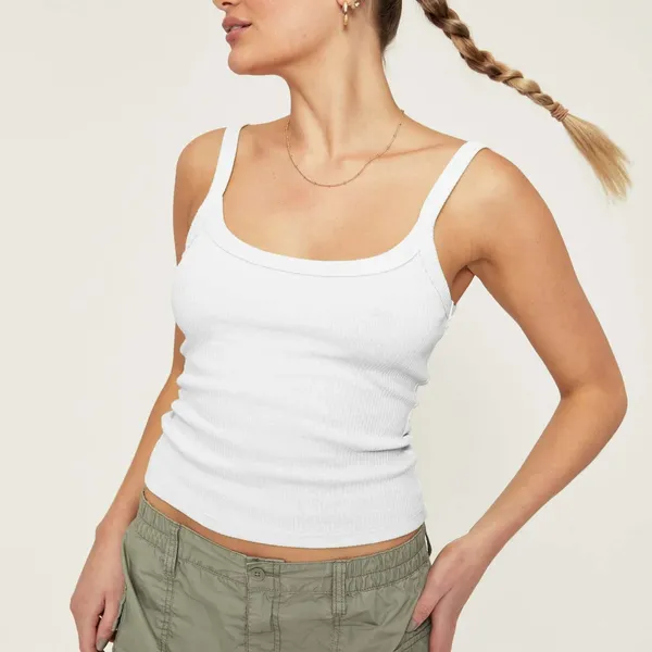 Frauen Tanks Sommer Camisole tragen Stricken Feste Farbboden Crop Top Muscle T -Shirting Hemd Ärmeloses Unterhemen Frauen Frauen