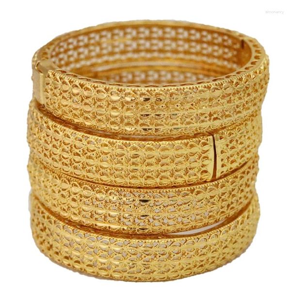 Bangle Dubai Gold Женский браслет Индия на Ближнем Востоке в Нигерии Свадебные роскошные ювелирные украшения Бразилия подходит для