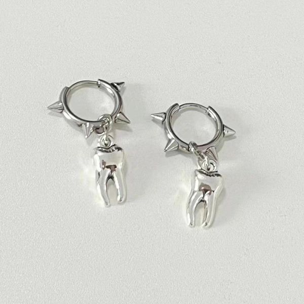 Hoop Ohrringe Zahnstolzen Nieten Ohrschnallen Form Charm Anhänger Gothic Jewelry Dental Hygienist Zahnarzt Geschenk